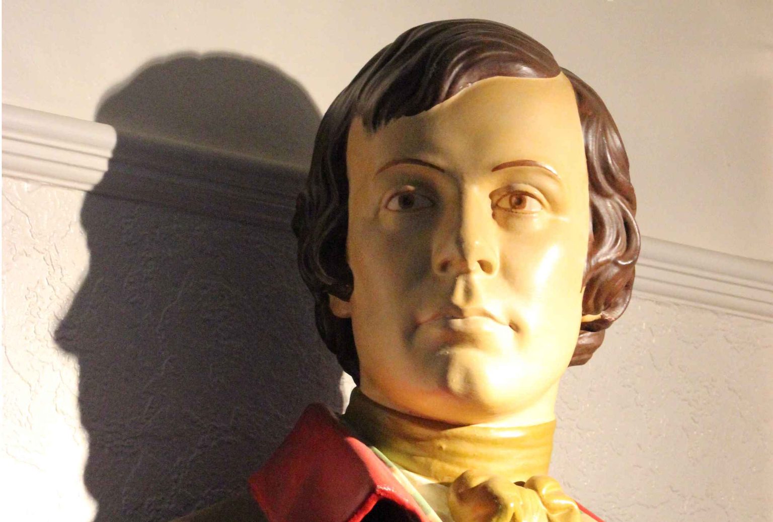 Painted bust of Robert Burns in the club rooms