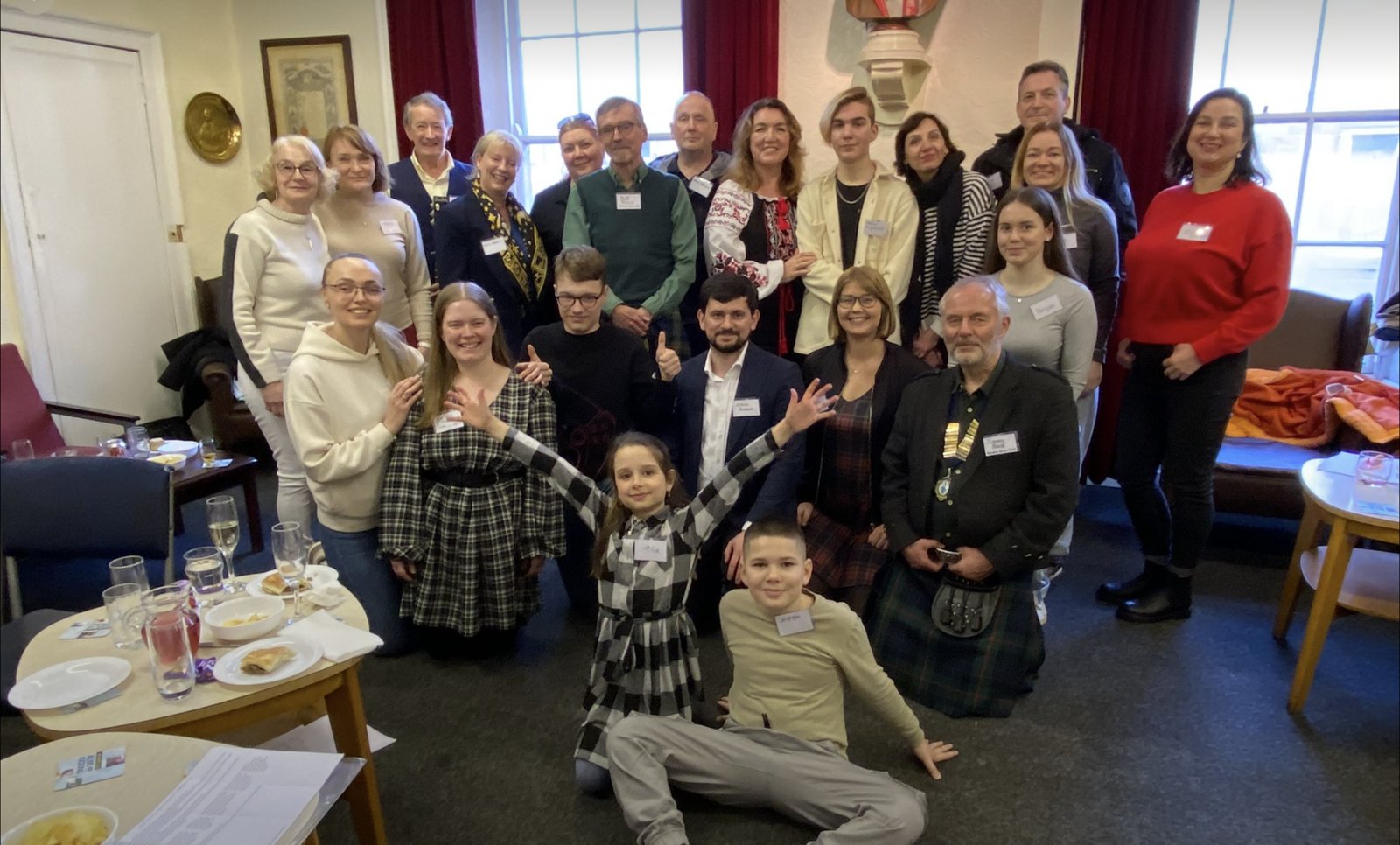 Members of Dundee's Ukrainian community and the club gathered beneath the bust of Burns